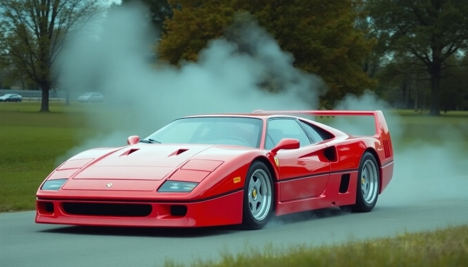 Феноменальный Ferrari F40: как суперкар показывает огненное шоу на стенде