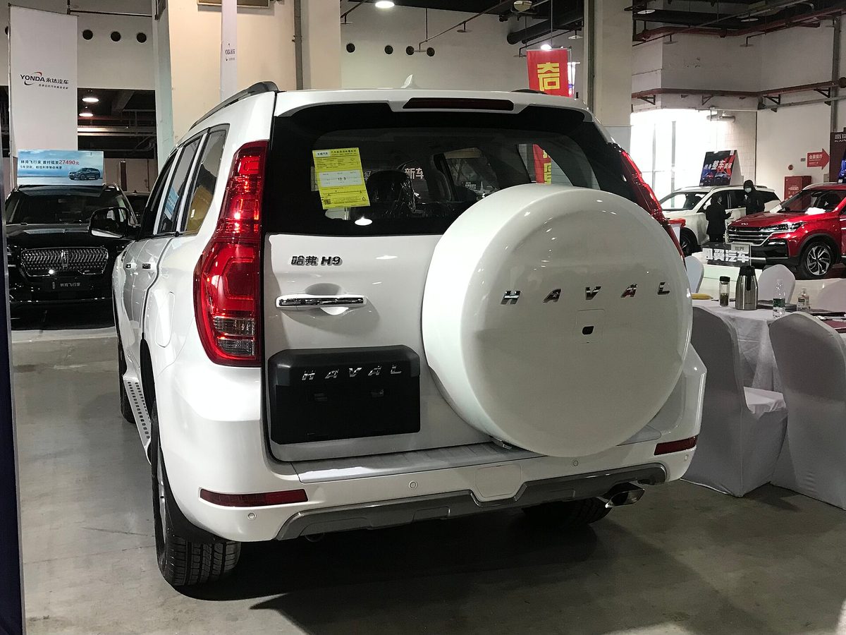 Haval H9 вид сзади-сбоку, виден запасное колесо на задней двери